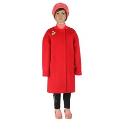 Пальто детское Микроворса Красный