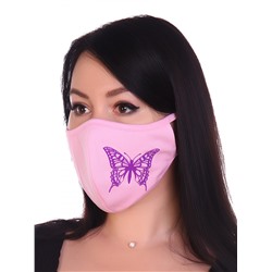МЗ5 маска многоразовая с принтом "бабочка на розовом"
