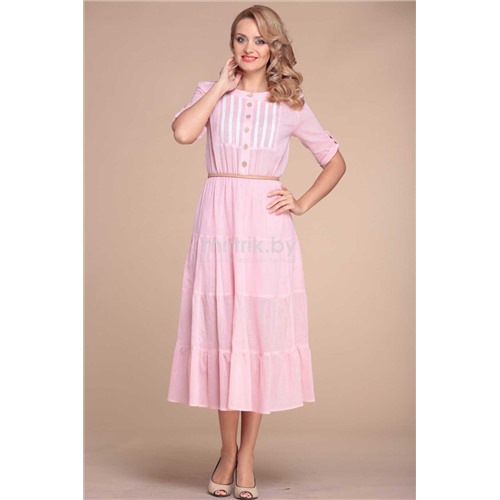 Платье из марлевки р. 50-52 нежного розового цвета.