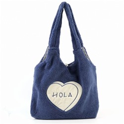 Женская меховая сумка шоппер Мех-13 Hola Блу