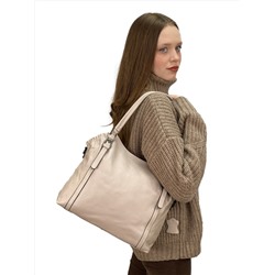 Женская сумка из натуральной кожи, цвет светло серый