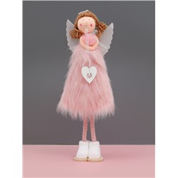 Новогодняя игрушка девочка ангелочек розовый