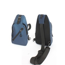 Рюкзак (сумка)  муж Battr-616  (однолямочный),   (USB-заряд),  1отд,  плечевой ремень,  2внеш карм,  синий 254345