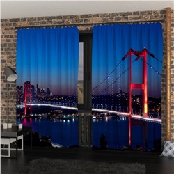 Фотошторы 150x260*2 Вечерний мост в Стамбуле (Димаут)