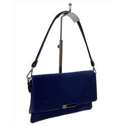 Женская сумка клатч из натуральной замши и искусственной кожи, цвет синий