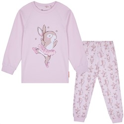Нежно-розовая пижама для девочки с принтом