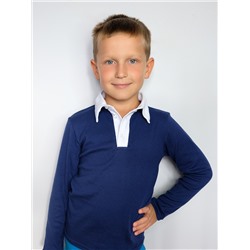 Рубашка-поло для мальчика с белым воротником 66351-МШ22