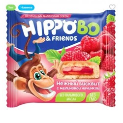 «HIPPO BONDI & FRIENDS», бисквитное пирожное с малиновой начинкой, 32 г (упаковка 12 шт.) KDV