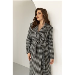 Пальто женское демисезонное 23970 (черно-белый)