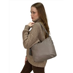 Женская сумка из натуральной кожи, цвет бежево-серый