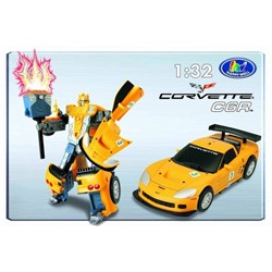 Робот-трансформер Chevrolet Corvette C6R, 1:32, свет (Китай) арт.52070hw