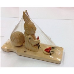 Богородская игрушка Заяц с морковкой арт.7892 (РНИ)