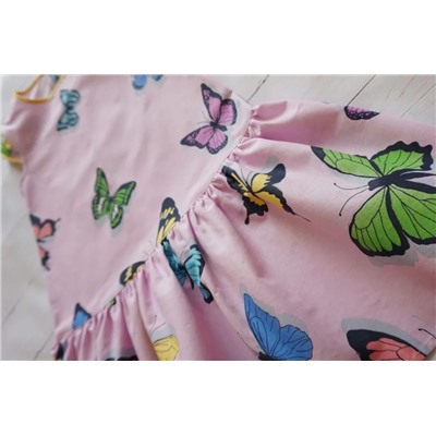 Бязевое платье для девочки "Бабочки"