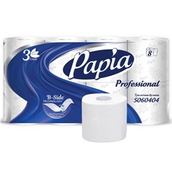 Туалетная бумага Papia 3 слоя, 8 шт.