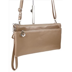 Женская сумка-клатч из мягкой искусственной кожи, цвет бежевый