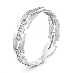 Кольцо женское из серебра с фианитами родированное 10-1511р