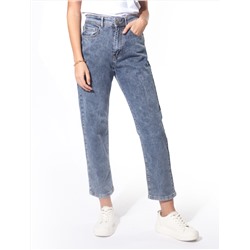 Укороченные прямые джинсы из эластичного денима