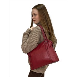 Женская сумка из натуральной кожи, цвет бордово красный