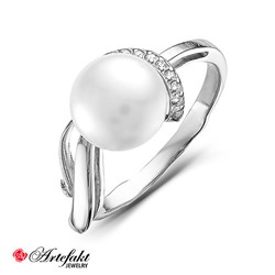 Серебряное кольцо с жемчугом - 517