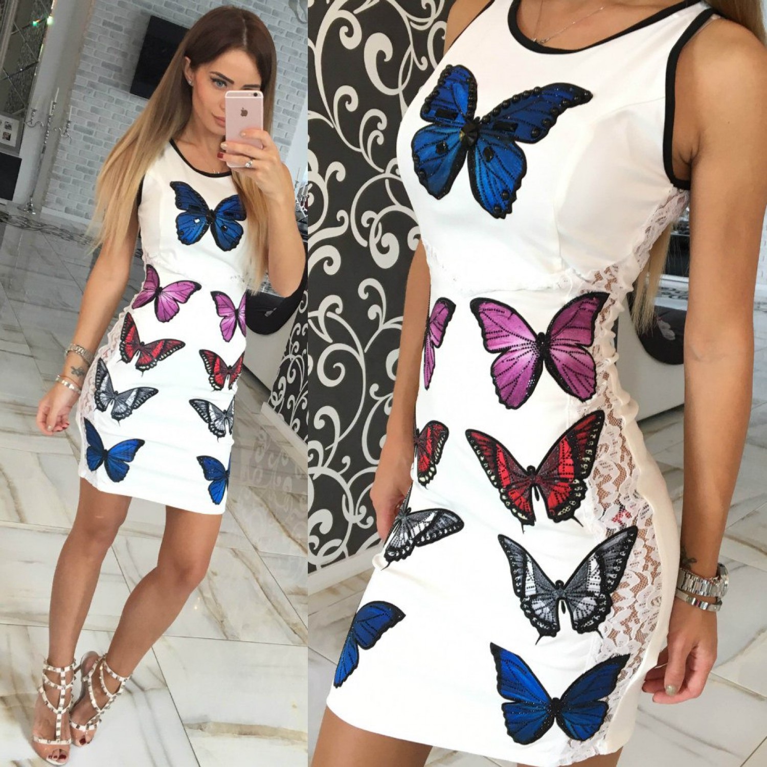 Платье с бабочками женское