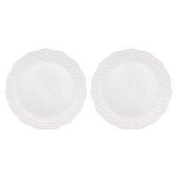 Набор тарелок для закуски 2 пр. 20,5*20,5*1,8 см "Белый узор"