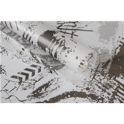 Силиконизированная бумага для выпечки с рисунком "Гранж черное серебро" (рулон 5м)