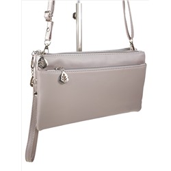 Женская сумка-клатч из мягкой искусственной кожи, цвет светло-серый