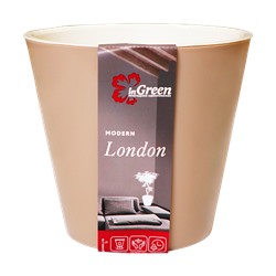 Горшок для цветов London 320 мм, 15,7л на колесиках молочный шоколад