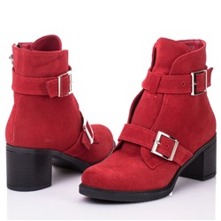 Женские кожаные ботинки Shik Shoes Shik4035 Красный Замш: