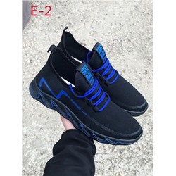 Стильные мужские кеды черные с синим принтом Е-2 LSHI