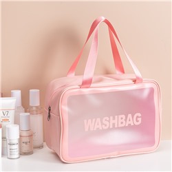 Дорожная прозрачная сумка, косметичка, непромокаемая, розовая (2515)