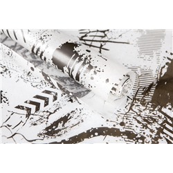 Силиконизированная бумага для выпечки с рисунком "Гранж черное серебро" (рулон 25м)