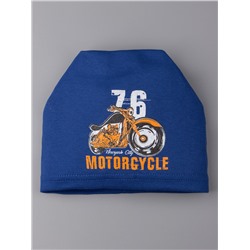 Шапка-конверт трикотажная для мальчика, motorgycle 76, синий