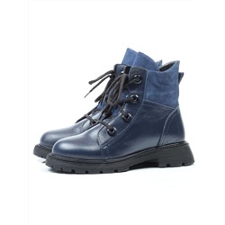 2196-02 DARK BLUE Ботинки зимние женские (натуральная кожа, натуральный мех)