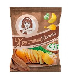 «Хрустящий картофель», чипсы со вкусом сметаны и лука, произведены из свежего картофеля, 40 гр. KDV